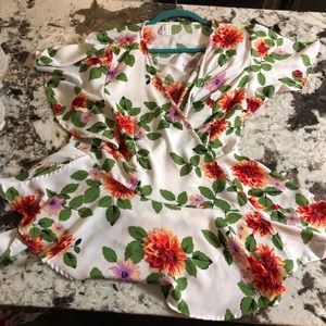 Floral wrap top